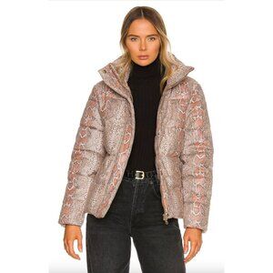 BNWT Revolve Unreal Fur Python Puffer Jacket Size XL Y2K Snake Print